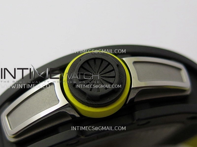 RM061 Black Ceramic ZF 1:1 Best Edition On Yellow Rubber Strap RMUL2 Super Clone