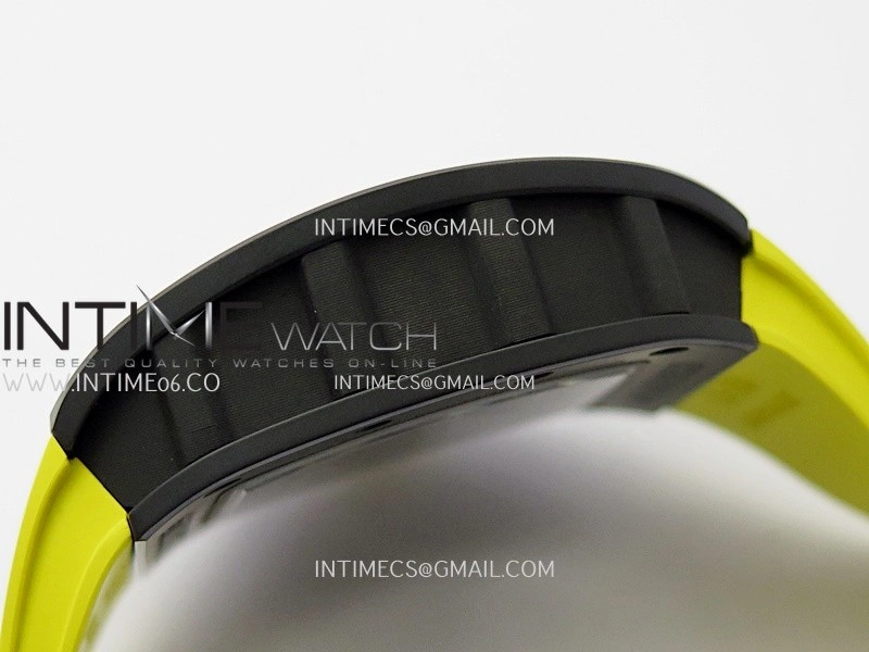 RM061 Black Ceramic ZF 1:1 Best Edition On Yellow Rubber Strap RMUL2 Super Clone