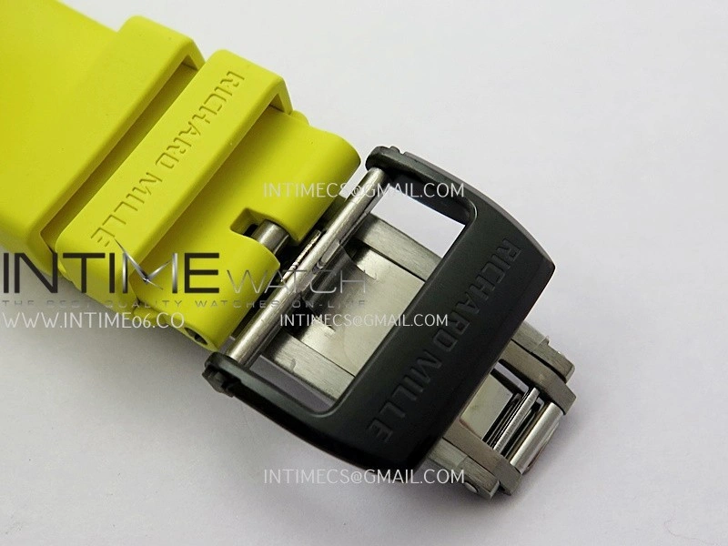 RM061 Black Ceramic ZF 1:1 Best Edition On Yellow Rubber Strap RMUL2 Super Clone