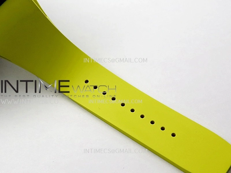 RM061 Black Ceramic ZF 1:1 Best Edition On Yellow Rubber Strap RMUL2 Super Clone
