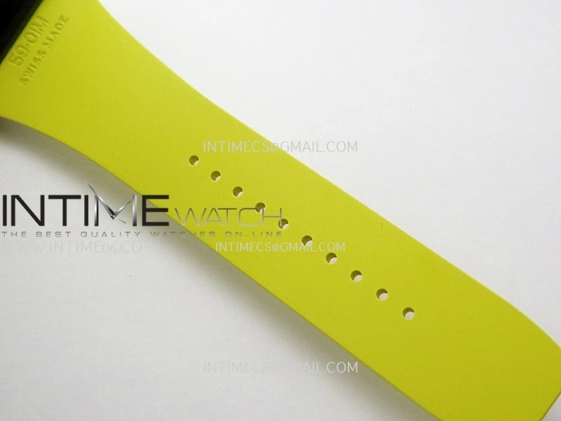 RM061 Black Ceramic ZF 1:1 Best Edition On Yellow Rubber Strap RMUL2 Super Clone