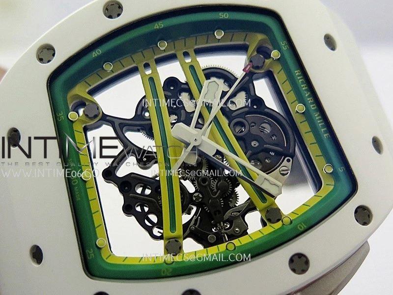 RM061 White Ceramic APSF 1:1 Best Edition on White Rubber Strap RMUL2 Super Clone
