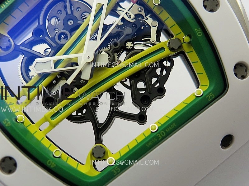 RM061 White Ceramic APSF 1:1 Best Edition on White Rubber Strap RMUL2 Super Clone