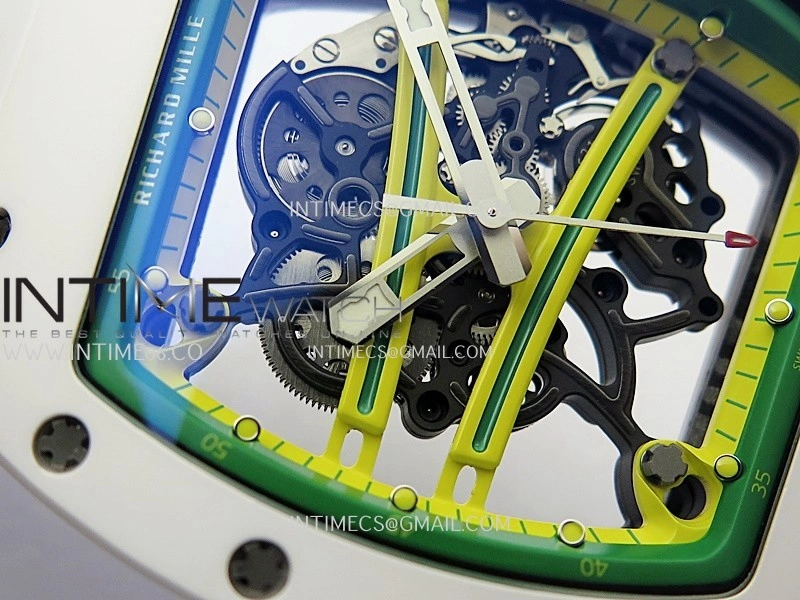 RM061 White Ceramic APSF 1:1 Best Edition on White Rubber Strap RMUL2 Super Clone