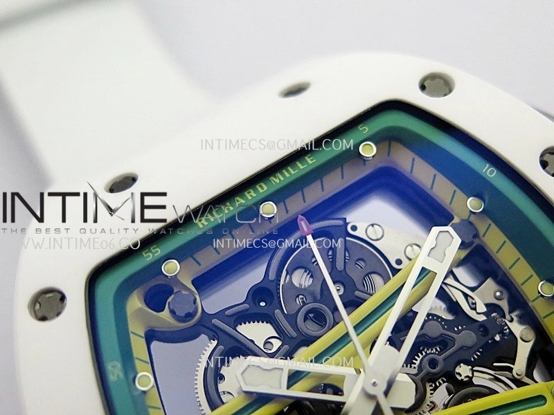 RM061 White Ceramic APSF 1:1 Best Edition on White Rubber Strap RMUL2 Super Clone