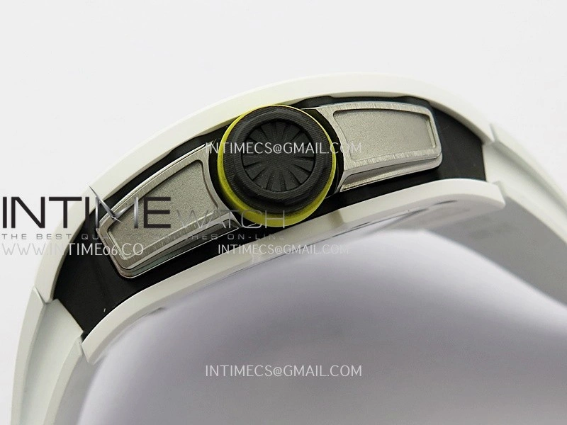 RM061 White Ceramic APSF 1:1 Best Edition on White Rubber Strap RMUL2 Super Clone