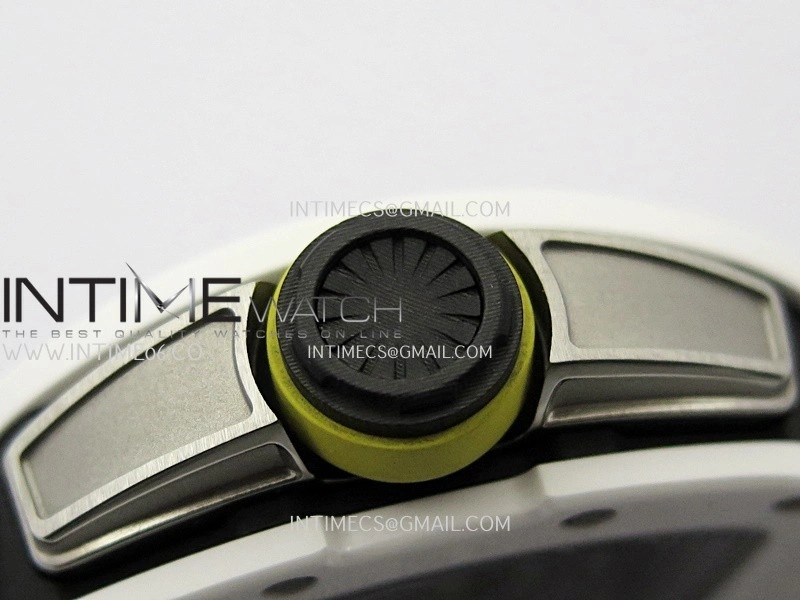 RM061 White Ceramic APSF 1:1 Best Edition on White Rubber Strap RMUL2 Super Clone