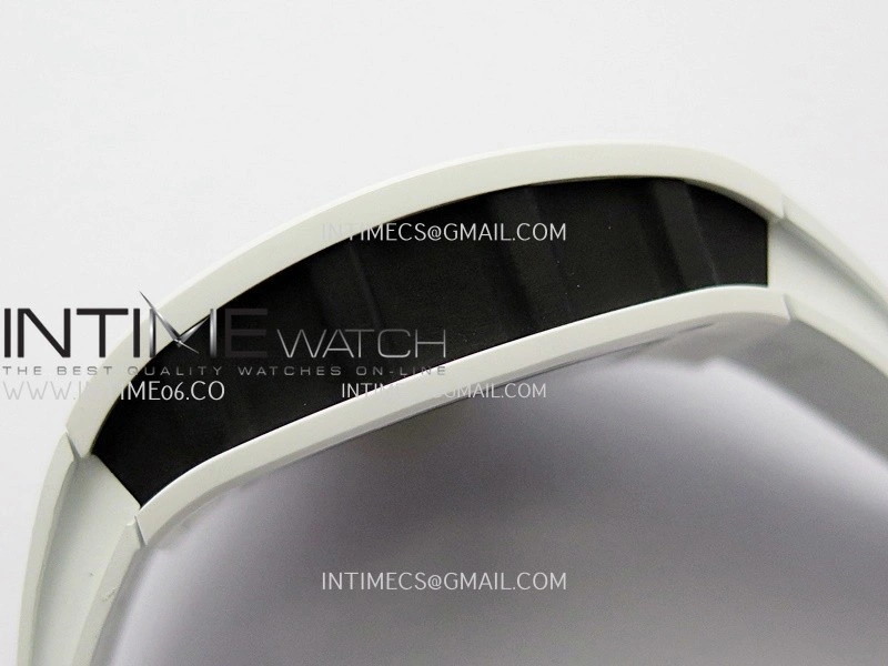 RM061 White Ceramic APSF 1:1 Best Edition on White Rubber Strap RMUL2 Super Clone