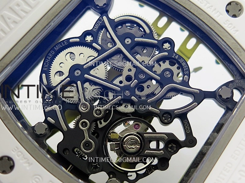 RM061 White Ceramic APSF 1:1 Best Edition on White Rubber Strap RMUL2 Super Clone