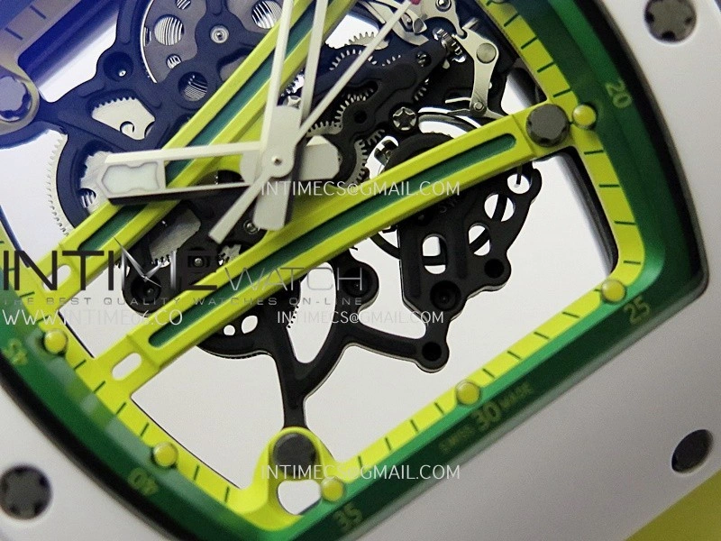 RM061 White Ceramic ZF 1:1 Best Edition On Yellow Rubber Strap RMUL2 Super Clone