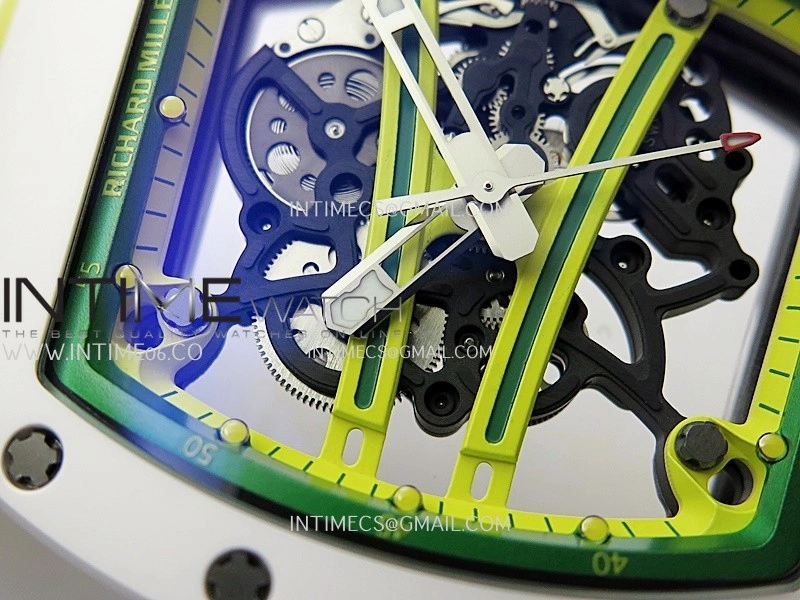 RM061 White Ceramic ZF 1:1 Best Edition On Yellow Rubber Strap RMUL2 Super Clone