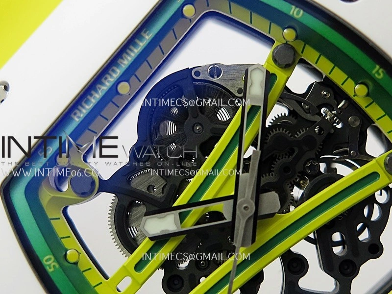 RM061 White Ceramic ZF 1:1 Best Edition On Yellow Rubber Strap RMUL2 Super Clone