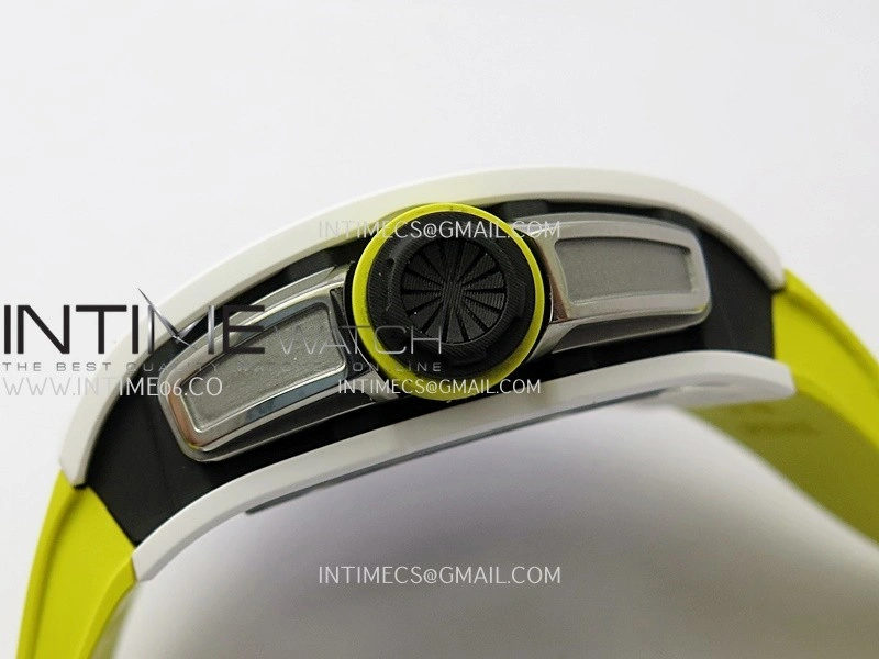 RM061 White Ceramic ZF 1:1 Best Edition On Yellow Rubber Strap RMUL2 Super Clone