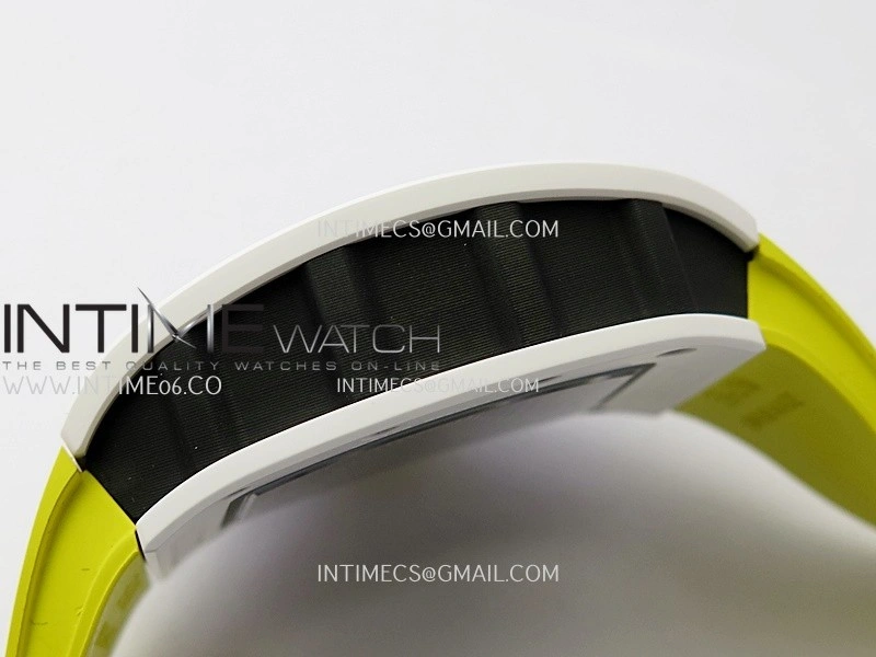 RM061 White Ceramic ZF 1:1 Best Edition On Yellow Rubber Strap RMUL2 Super Clone