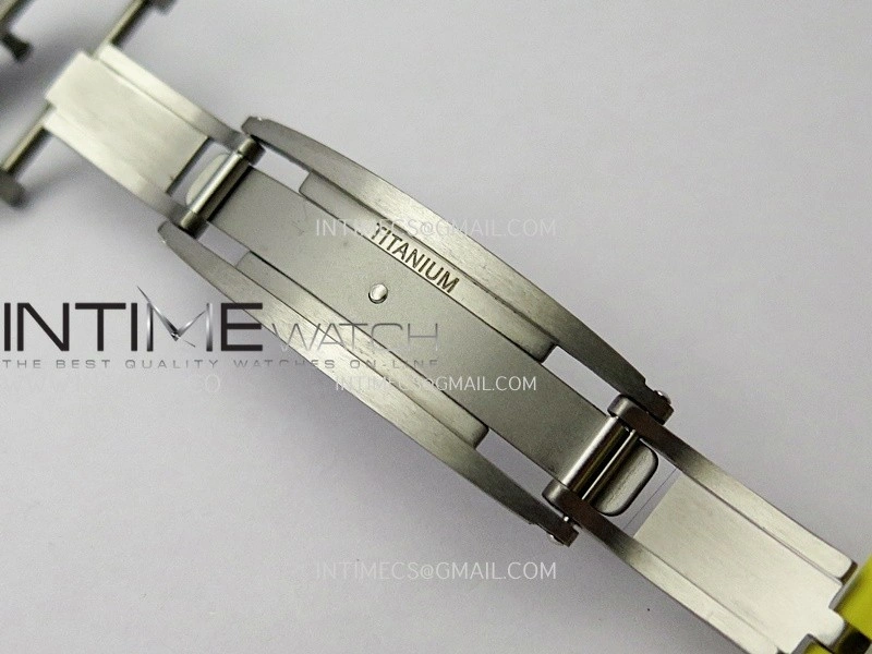 RM061 White Ceramic ZF 1:1 Best Edition On Yellow Rubber Strap RMUL2 Super Clone