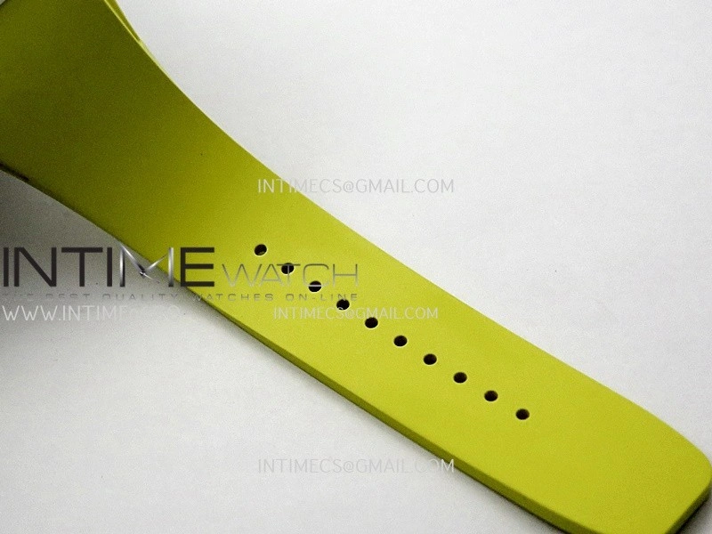 RM061 White Ceramic ZF 1:1 Best Edition On Yellow Rubber Strap RMUL2 Super Clone