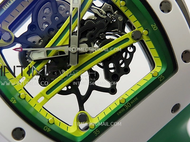 RM061 White Ceramic ZF 1:1 Best Edition on Green Rubber Strap RMUL2 Super Clone