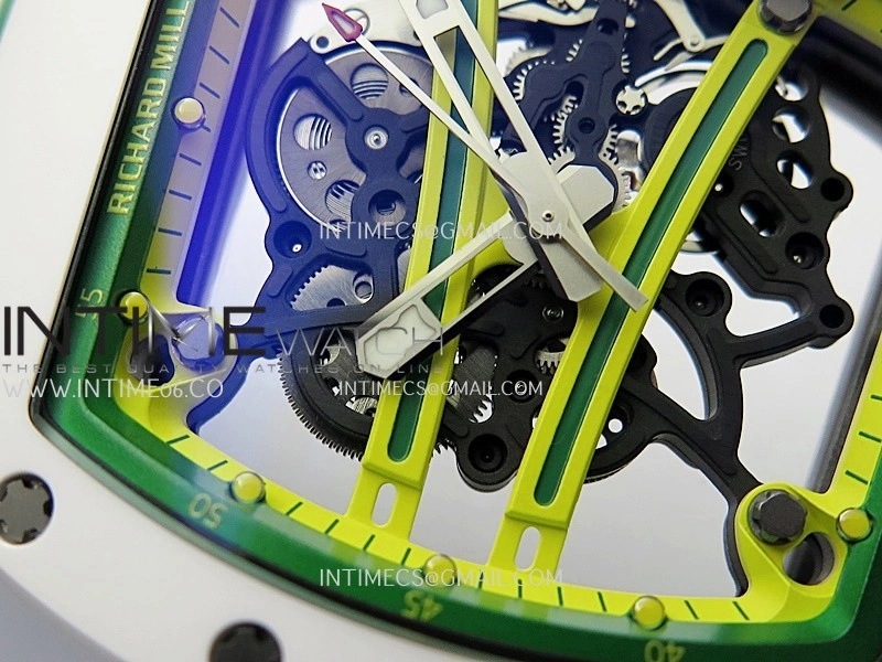 RM061 White Ceramic ZF 1:1 Best Edition on Green Rubber Strap RMUL2 Super Clone
