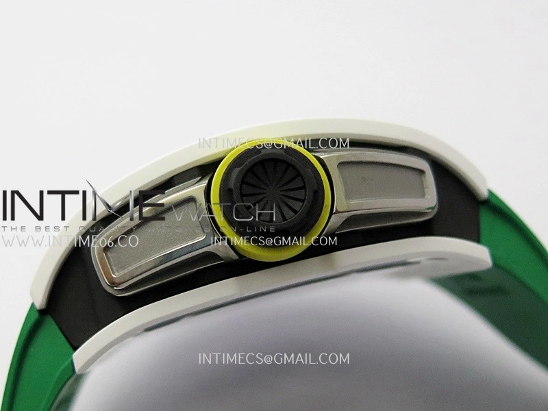 RM061 White Ceramic ZF 1:1 Best Edition on Green Rubber Strap RMUL2 Super Clone