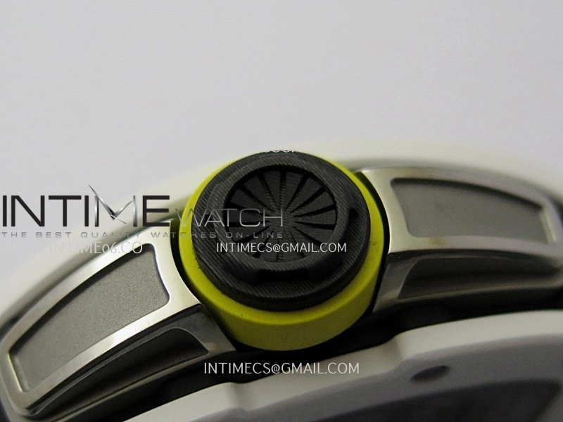 RM061 White Ceramic ZF 1:1 Best Edition on Green Rubber Strap RMUL2 Super Clone