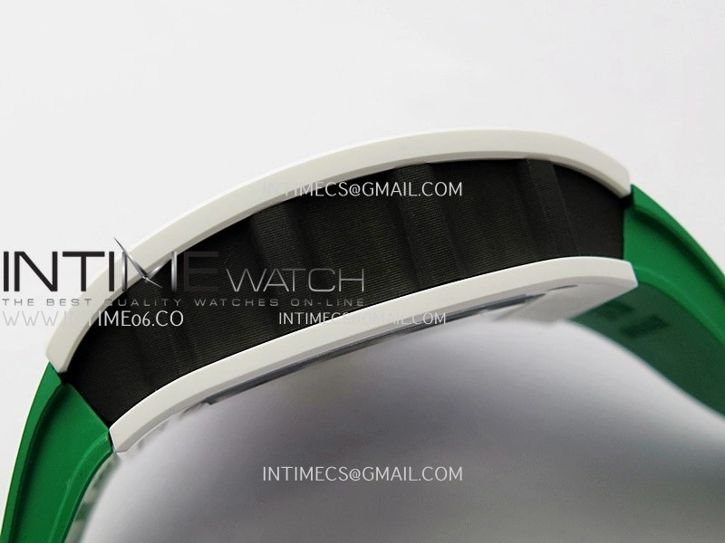 RM061 White Ceramic ZF 1:1 Best Edition on Green Rubber Strap RMUL2 Super Clone