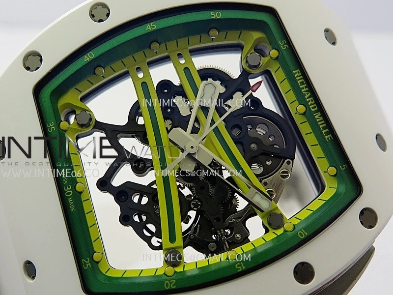 RM061 White Ceramic ZF 1:1 Best Edition on White Rubber Strap RMUL2 Super Clone