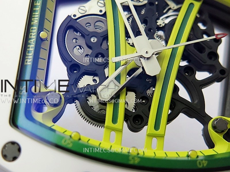 RM061 White Ceramic ZF 1:1 Best Edition on White Rubber Strap RMUL2 Super Clone
