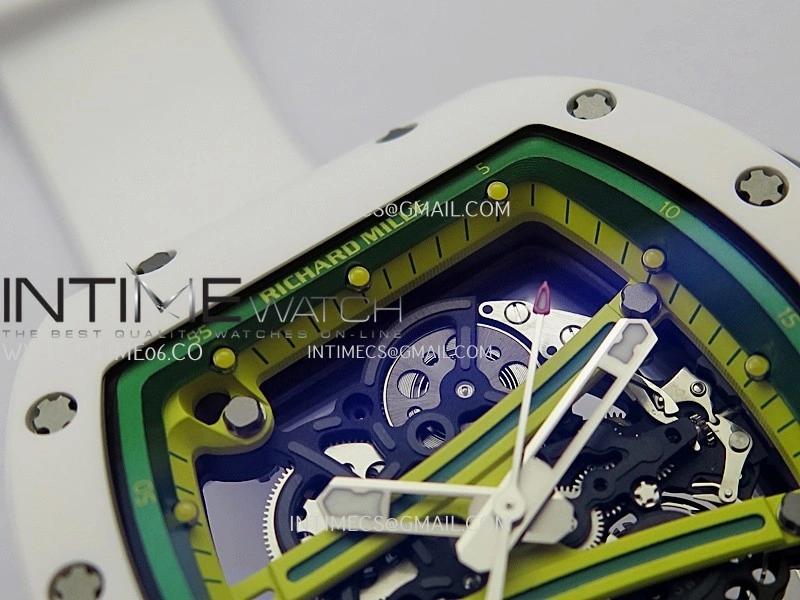 RM061 White Ceramic ZF 1:1 Best Edition on White Rubber Strap RMUL2 Super Clone