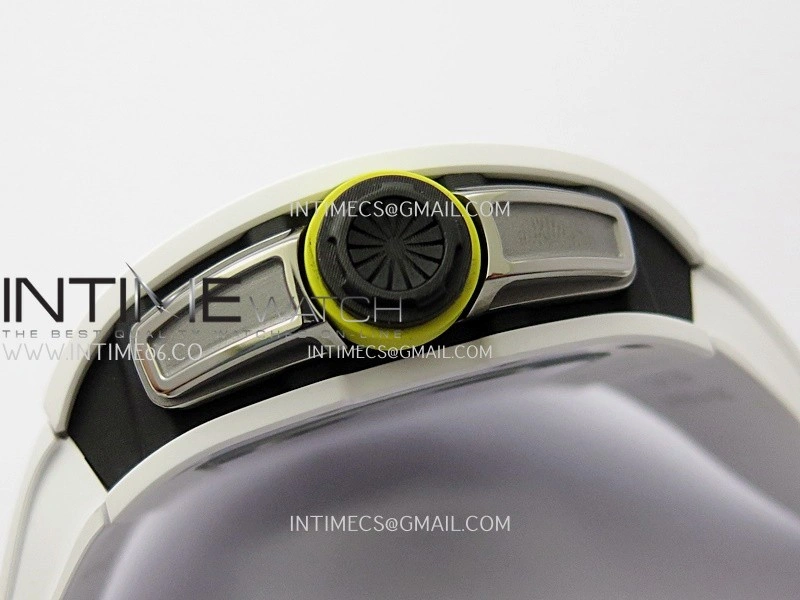 RM061 White Ceramic ZF 1:1 Best Edition on White Rubber Strap RMUL2 Super Clone