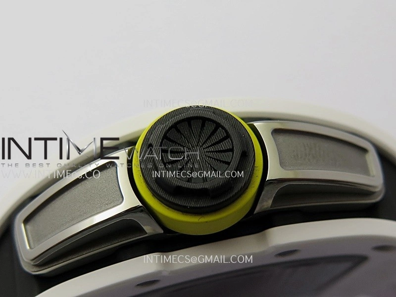 RM061 White Ceramic ZF 1:1 Best Edition on White Rubber Strap RMUL2 Super Clone