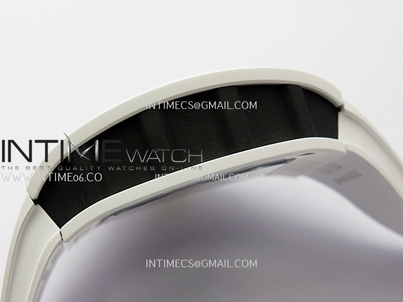 RM061 White Ceramic ZF 1:1 Best Edition on White Rubber Strap RMUL2 Super Clone