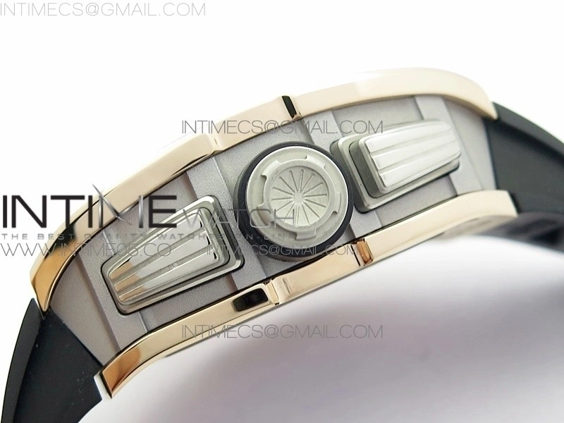RM11-03 RG KVF 1:1 Best Edition Crystal Skeleton Dial on Black Rubber Strap A7750