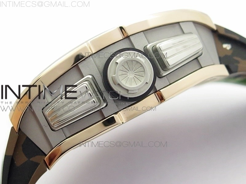 RM11-03 RG KVF 1:1 Best Edition Crystal Skeleton Dial on Camo Rubber Strap A7750
