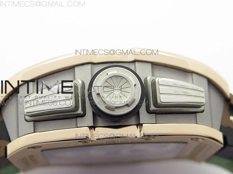 RM11-03 RG KVF 1:1 Best Edition Crystal Skeleton Dial on Camo Rubber Strap A7750