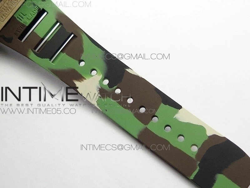 RM11-03 RG KVF 1:1 Best Edition Crystal Skeleton Dial on Camo Rubber Strap A7750