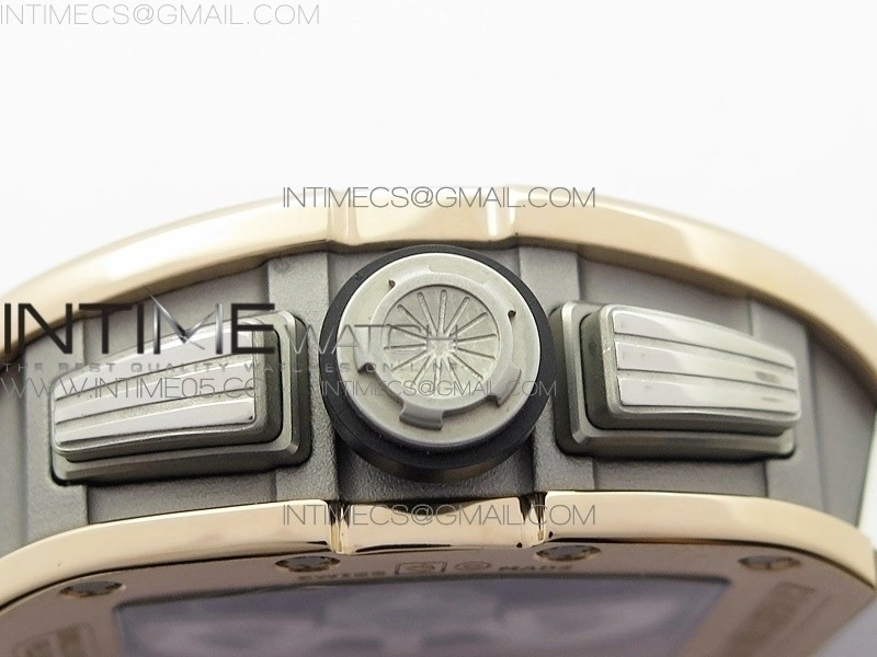 RM11-03 RG KVF 1:1 Best Edition Crystal Skeleton Dial on White Rubber Strap A7750