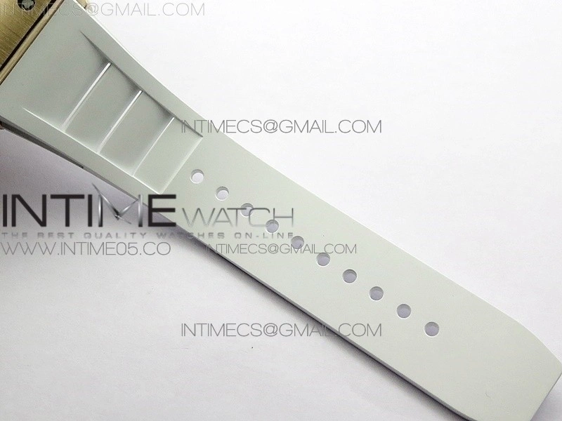 RM11-03 RG KVF 1:1 Best Edition Crystal Skeleton Dial on White Rubber Strap A7750