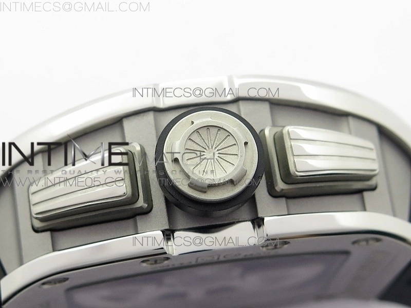 RM11-03 SS KVF 1:1 Best Edition Crystal Skeleton Dial on Black Rubber Strap A7750