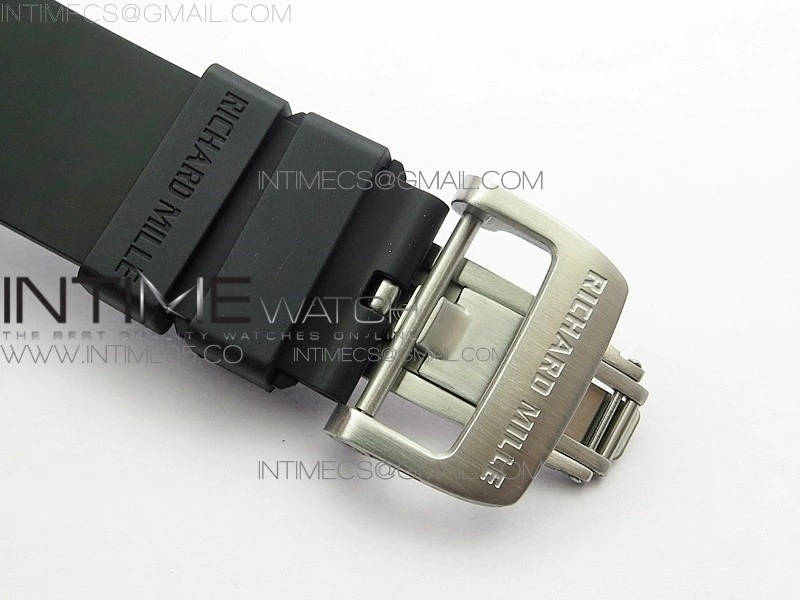 RM11-03 SS KVF 1:1 Best Edition Crystal Skeleton Dial on Black Rubber Strap A7750