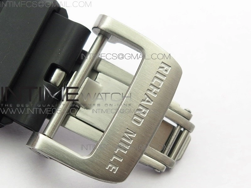 RM11-03 SS KVF 1:1 Best Edition Crystal Skeleton Dial on Black Rubber Strap A7750