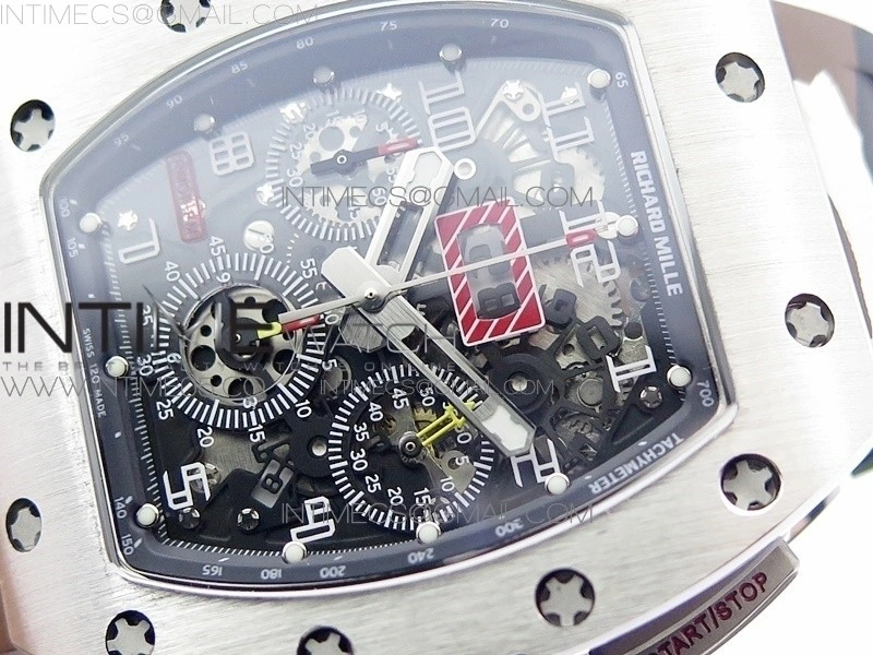 RM11-03 SS KVF 1:1 Best Edition Crystal Skeleton Dial on Camo Rubber Strap A7750