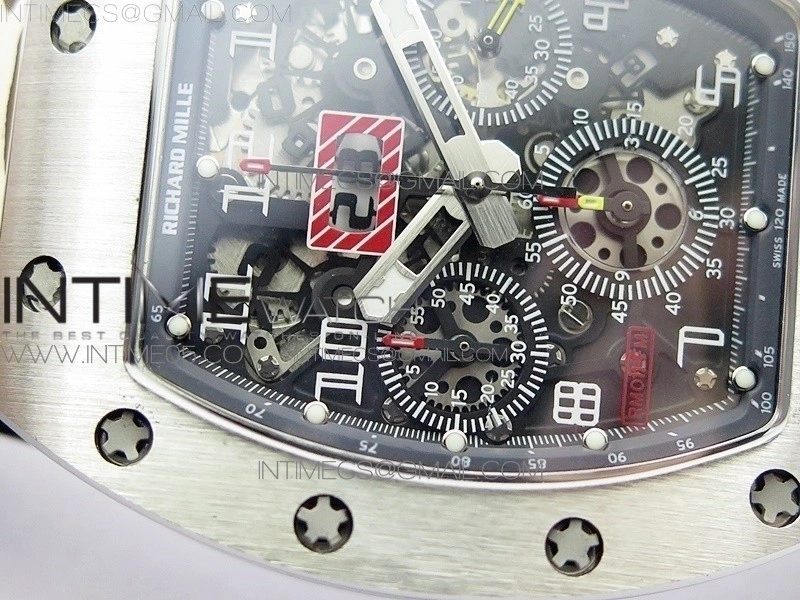 RM11-03 SS KVF 1:1 Best Edition Crystal Skeleton Dial on Camo Rubber Strap A7750