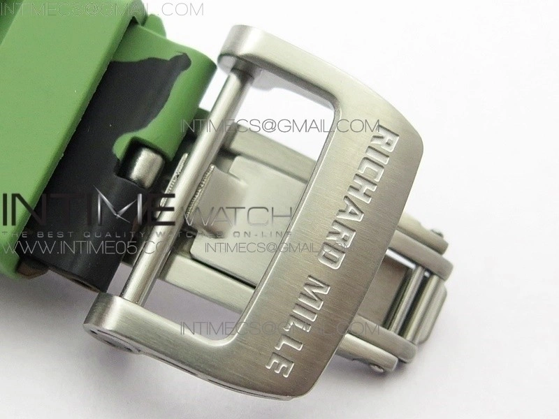 RM11-03 SS KVF 1:1 Best Edition Crystal Skeleton Dial on Camo Rubber Strap A7750