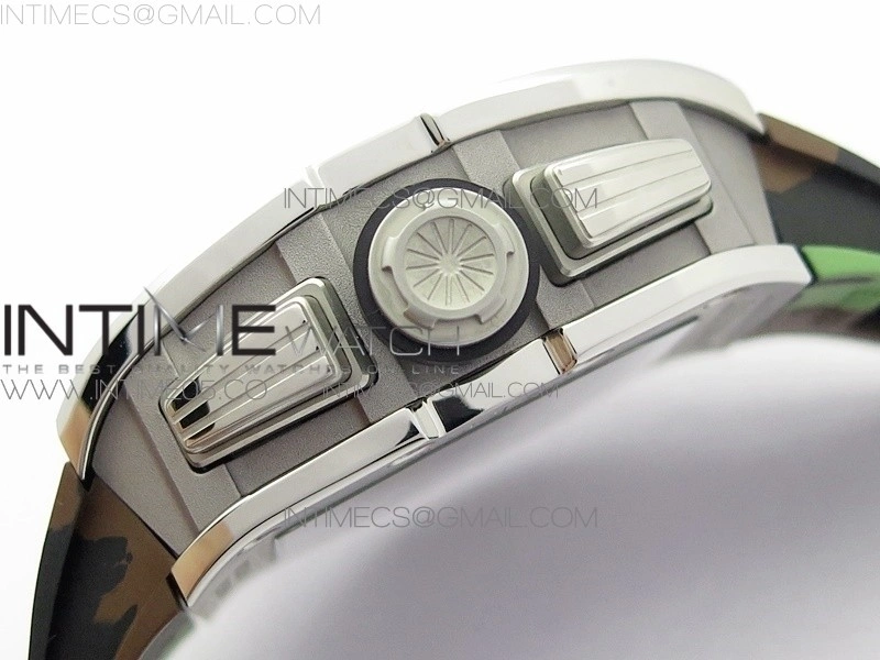 RM11-03 SS KVF 1:1 Best Edition Crystal Skeleton Dial on Camo Rubber Strap A7750