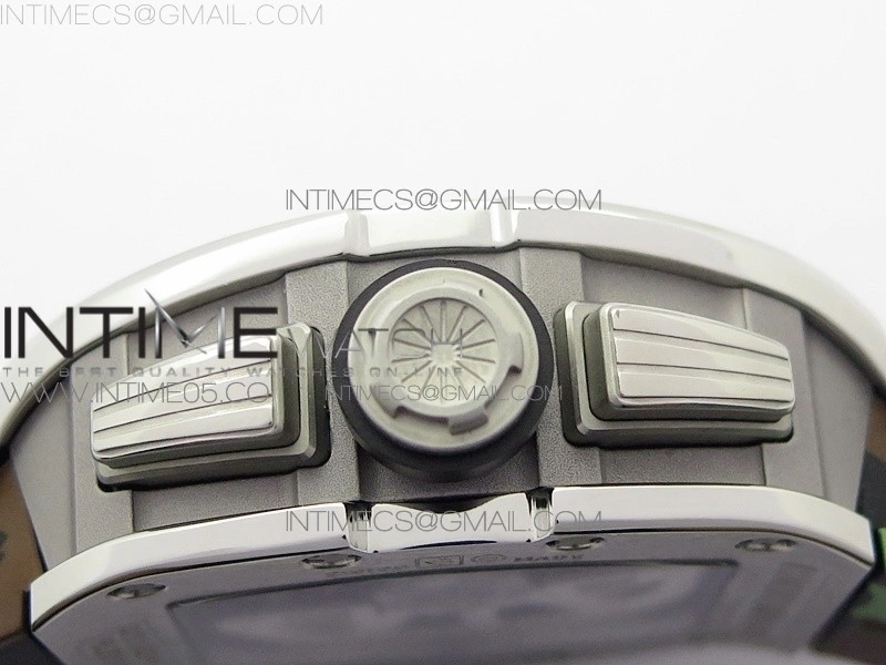 RM11-03 SS KVF 1:1 Best Edition Crystal Skeleton Dial on Camo Rubber Strap A7750