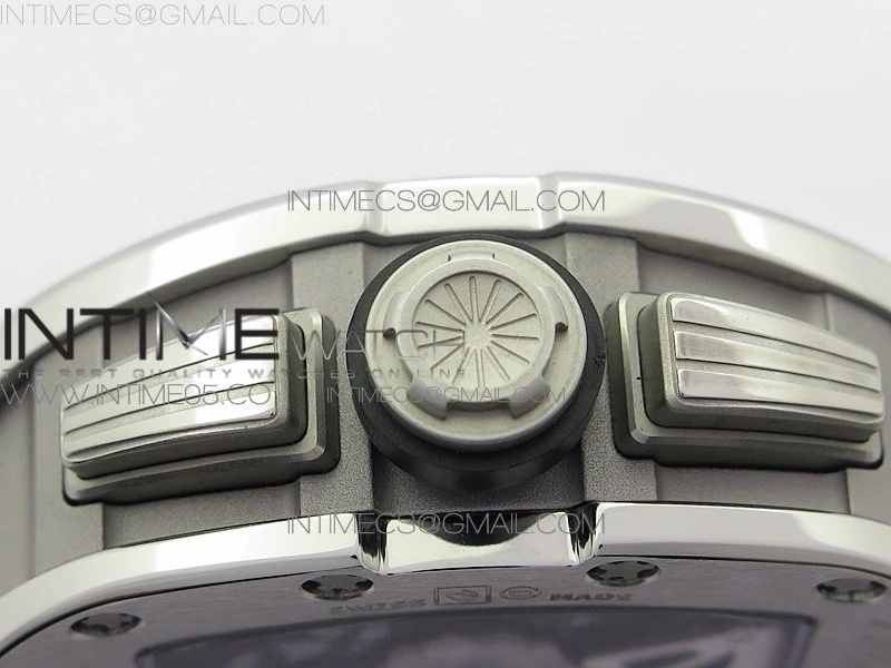 RM11-03 SS KVF 1:1 Best Edition Crystal Skeleton Dial on White Rubber Strap A7750