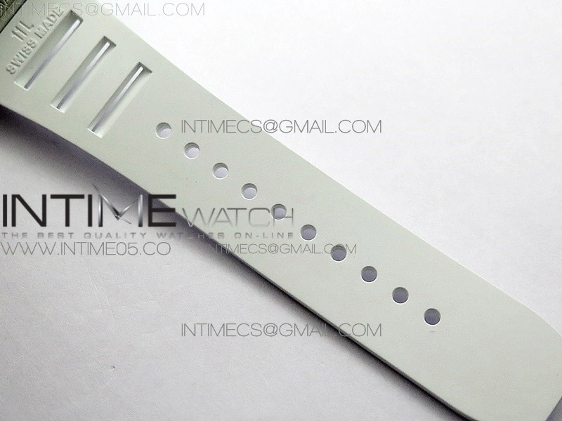 RM11-03 SS KVF 1:1 Best Edition Crystal Skeleton Dial on White Rubber Strap A7750