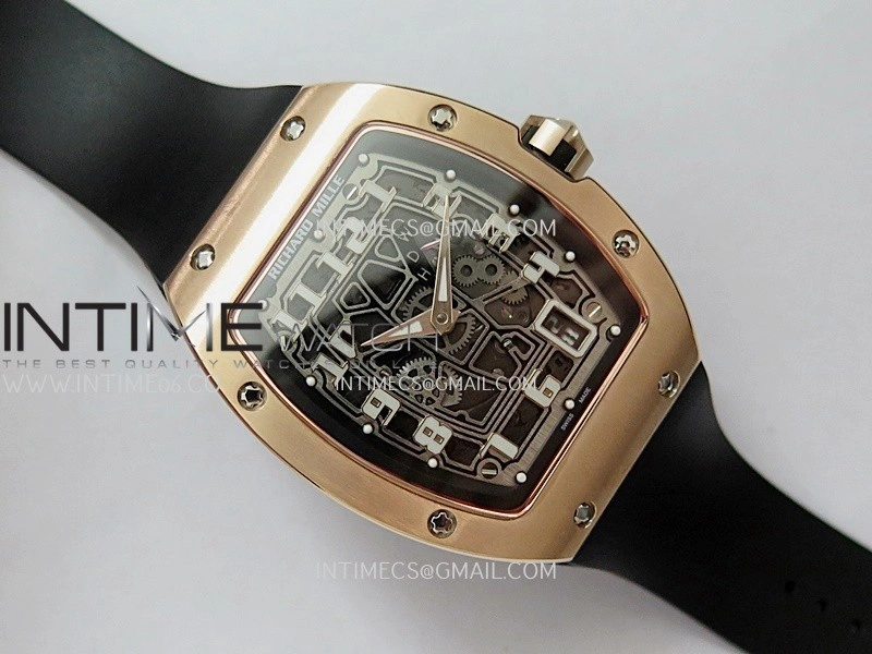 RM67-01 RG 1:1 Best Edition Skeleton Dial On Black Rubber Strap CRMA7 Clone