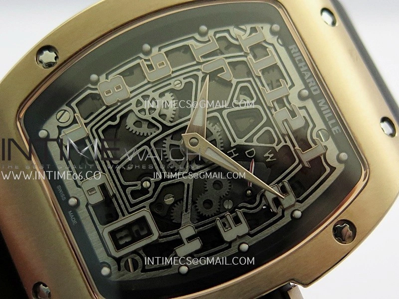 RM67-01 RG 1:1 Best Edition Skeleton Dial On Black Rubber Strap CRMA7 Clone