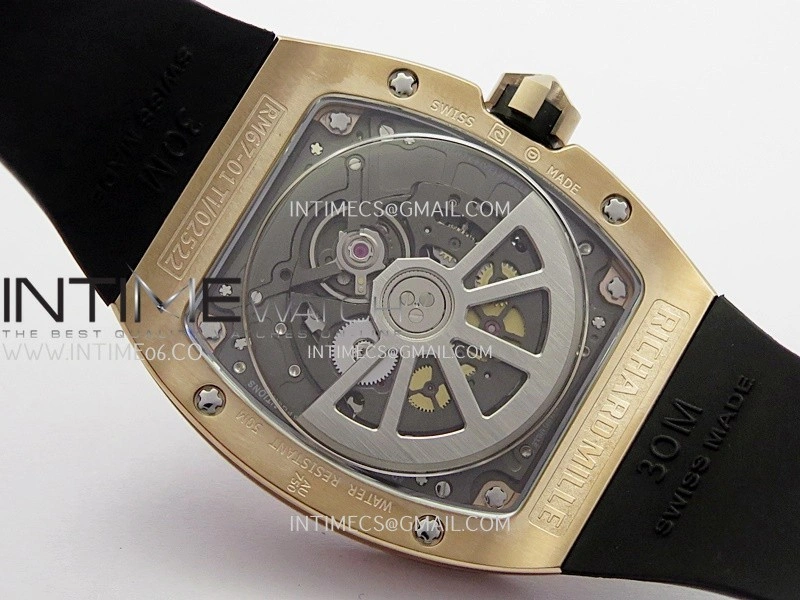 RM67-01 RG 1:1 Best Edition Skeleton Dial On Black Rubber Strap CRMA7 Clone